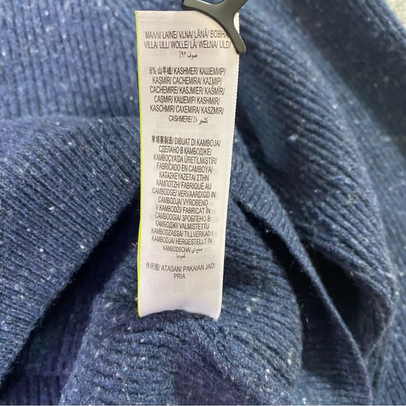 Autograph Navy Crewneck Sweater Pullover Knit Speckled Ribbed Minimalist Men's S - Picture 7 of 8